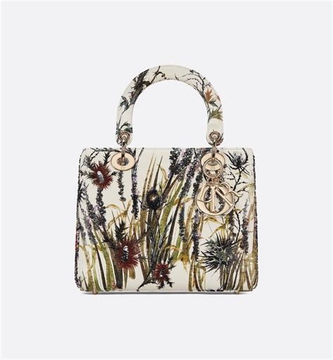 medium lady dior jardin naturel printed and embroidered calfskin bag|dior bag designer.